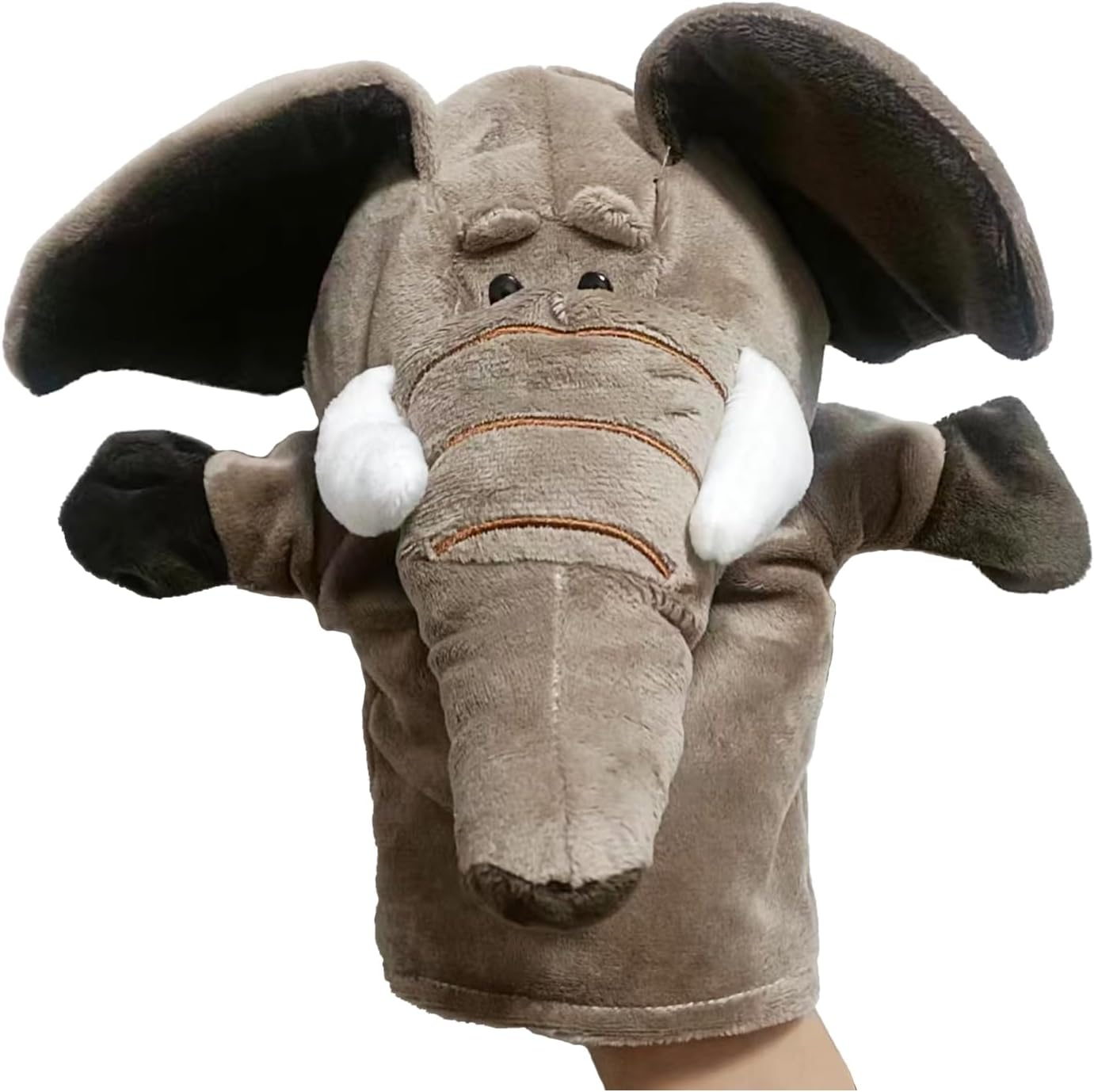 Elephant hand puppet – soft and colorful, perfect for interactive play, made with high-quality fabric for durability, great for storytelling, educational activities, and entertaining kids, ideal for children’s parties or puppet shows.