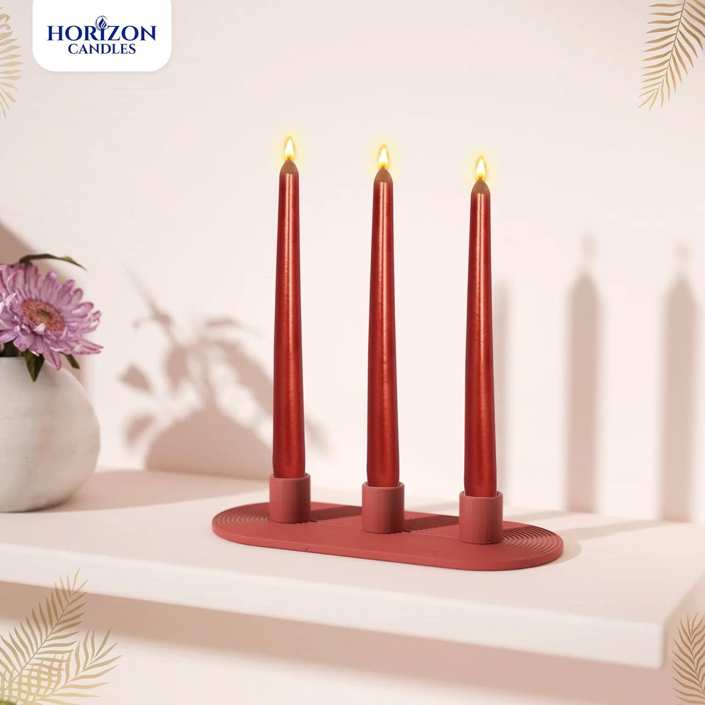 Red Bright Stick Candle 25 cm (4 Pack) - Premium Natural Wax, Clean Burn, and Long-Lasting Fragrance - Vibrant Design for Modern Home Décor, Candlestick Holders, and Special Occasions