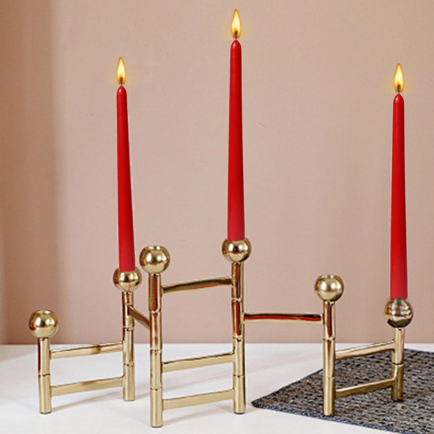 Red Stick Candle 25 cm - Premium Natural Wax, Clean Burn, and Long-Lasting Fragrance - Elegant Minimalist Design for Modern Home Décor, Candlestick Holders, and Special Occasions
