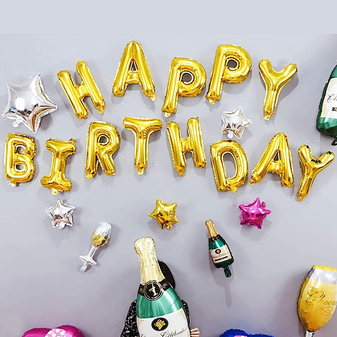 Happy Birthday Balloon – Large Gold Foil Balloon for Party Decorations – Elegant & Durable Helium-Compatible Balloon – Perfect for Birthday Celebrations & Events