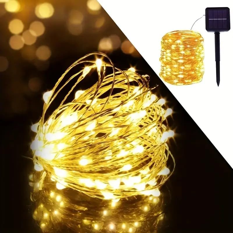Solar String Lights, 8 cm LED Bulbs, Waterproof Outdoor Fairy Lights, Energy-Efficient Decorative Lighting for Gardens, Patios, Balconies, and Events, Auto On/Off with Solar Charging