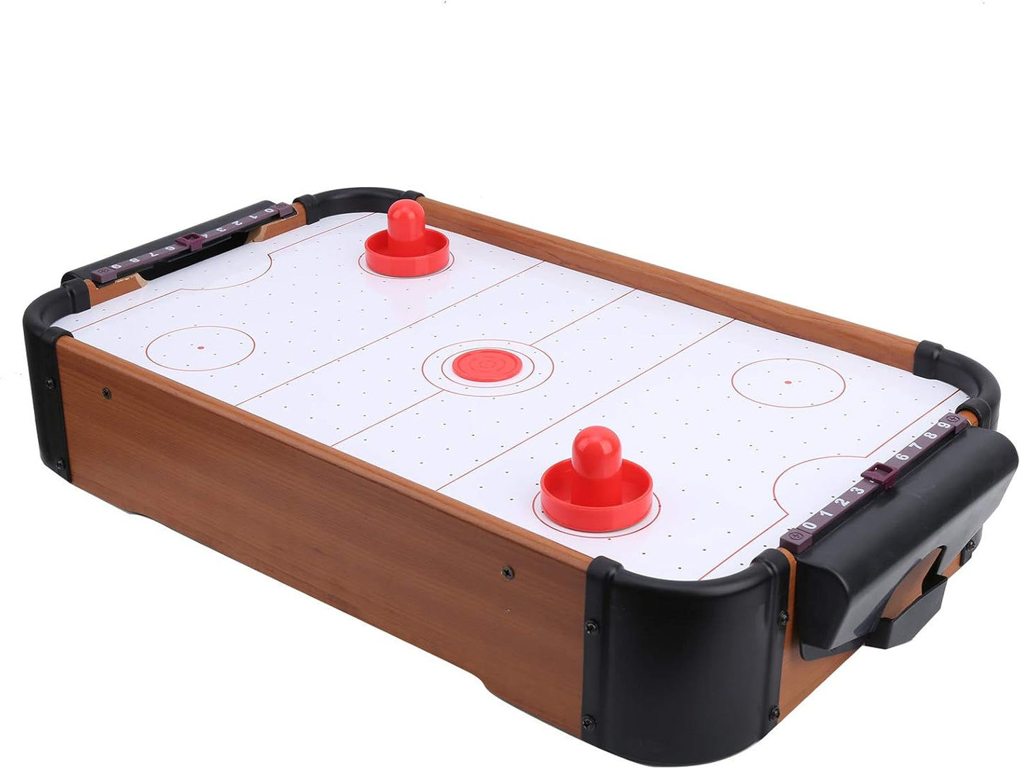 Portable mini indoor tabletop air hockey game – compact and lightweight design, powerful air flow for smooth puck movement, fun and competitive play for kids and adults, perfect for home, parties, and game nights.