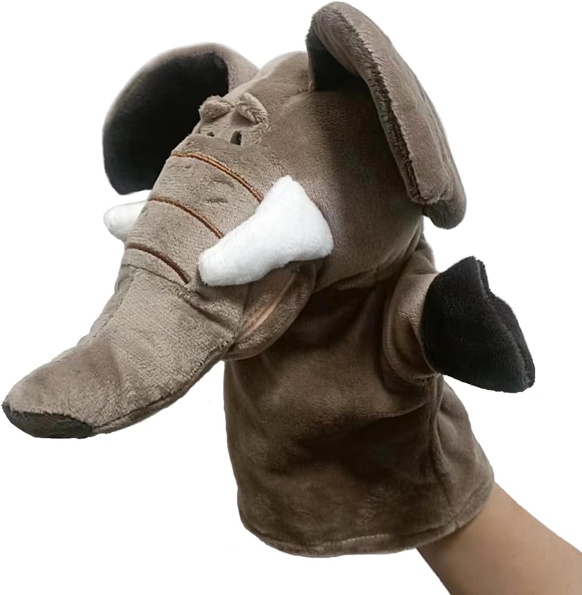 Elephant hand puppet – soft and colorful, perfect for interactive play, made with high-quality fabric for durability, great for storytelling, educational activities, and entertaining kids, ideal for children’s parties or puppet shows.