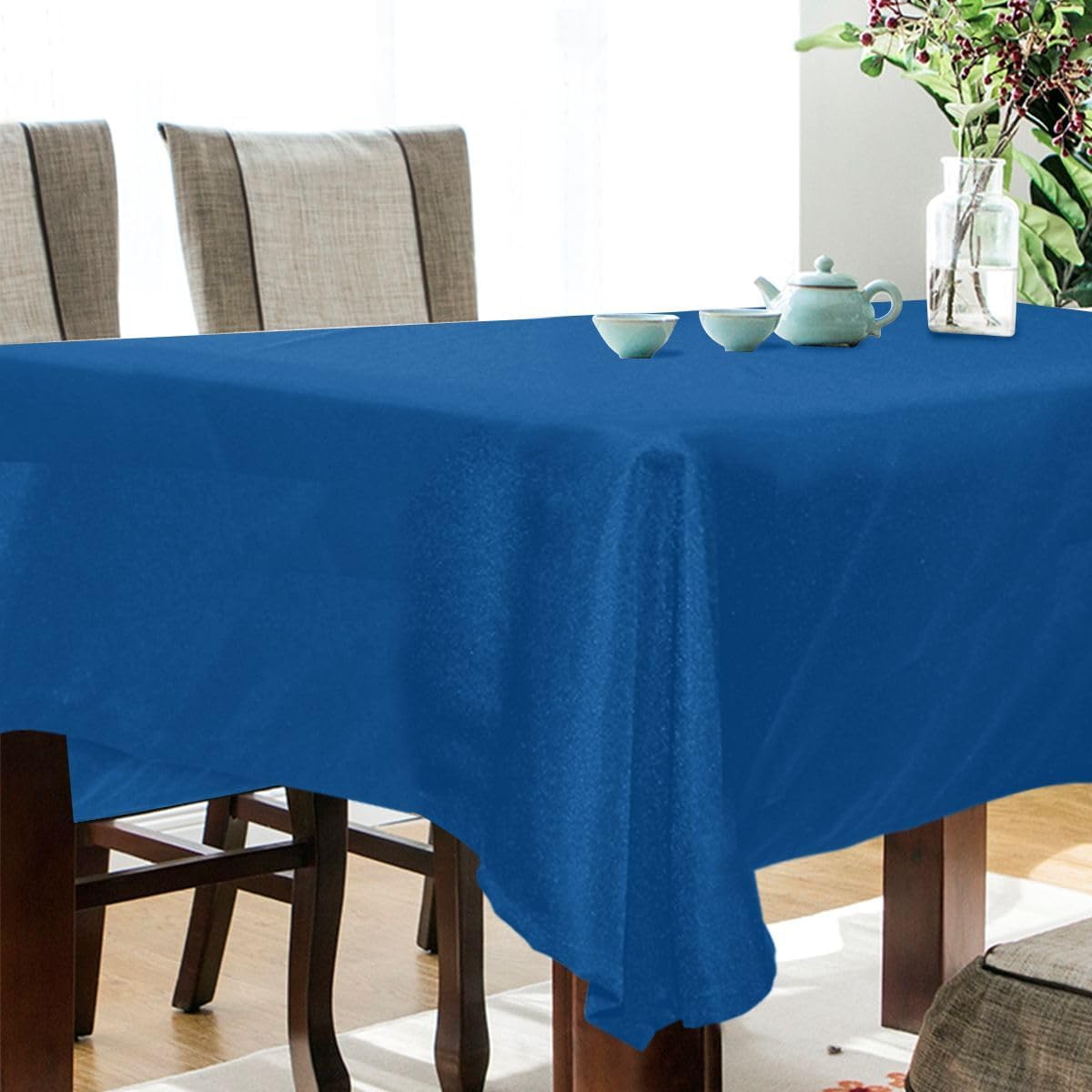 100% Cotton Pastoral Table Runner – 50x300cm, Sky Blue, Soft & Durable, Farmhouse Dining Table Decor, Rustic Boho Style, Machine Washable, Perfect for Home, Weddings, Parties & Holiday Decorations