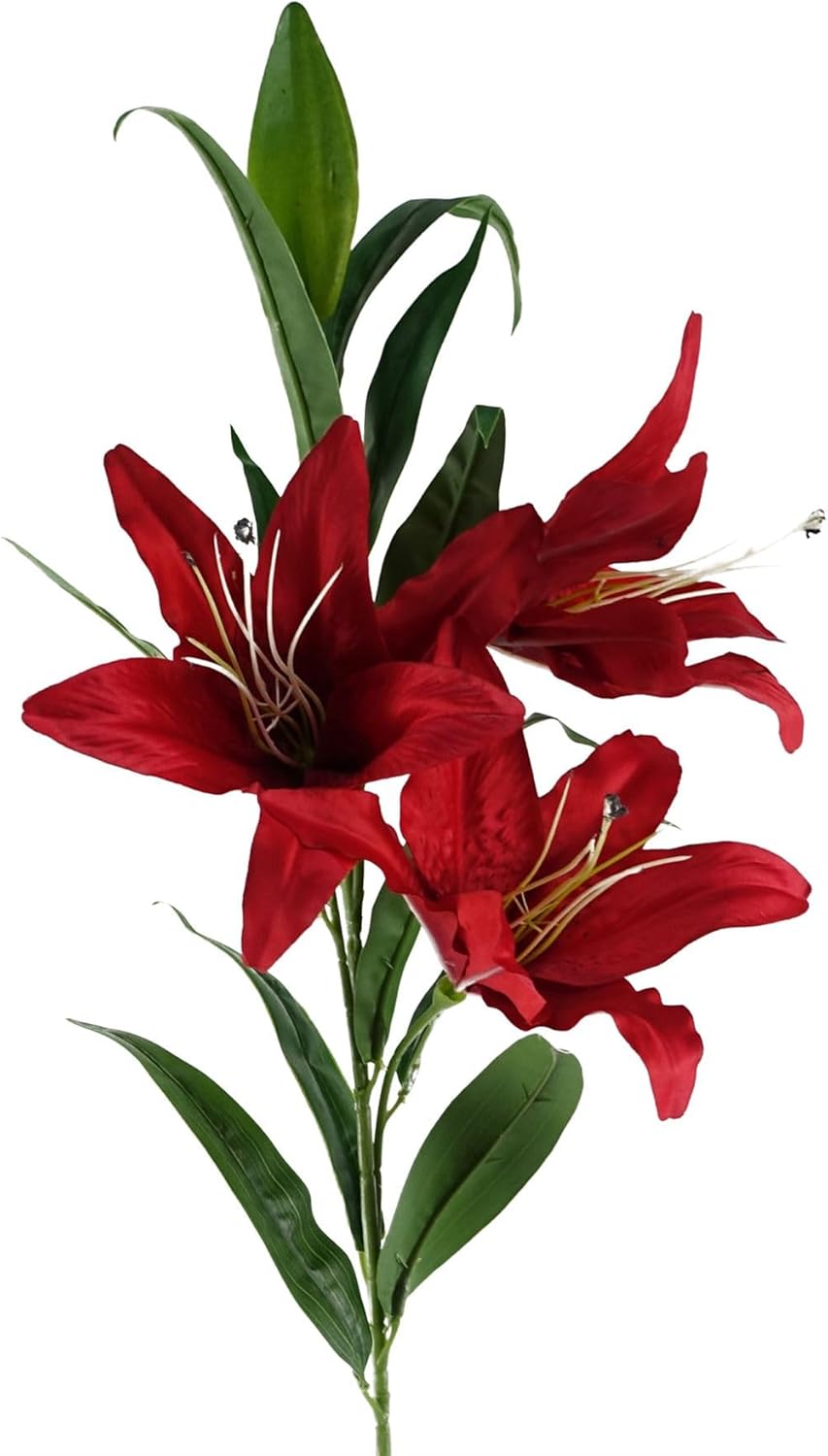 10 Heads Artificial Lily Flowers Realistic Fake Lily Bouquet for Home Décor Wedding Arrangements Centerpieces and Floral Displays Lifelike Faux Lilies with Soft Petals and Flexible Stems