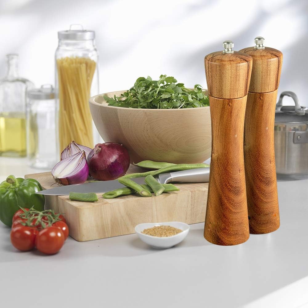 Salt & pepper grinder – sleek and durable design, adjustable grind settings for fine or coarse seasoning, easy-to-use, refillable for salt, pepper, and other spices, perfect for kitchen or dining table use.
