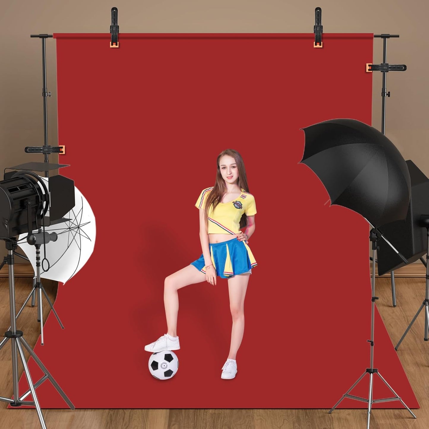 5×3ft Red Vinyl Backdrop - Durable and Vibrant Photography Background for Parties, Events, and Studio Shoots - Lightweight, Foldable, and Easy to Set Up for Photo Booths and Decorations