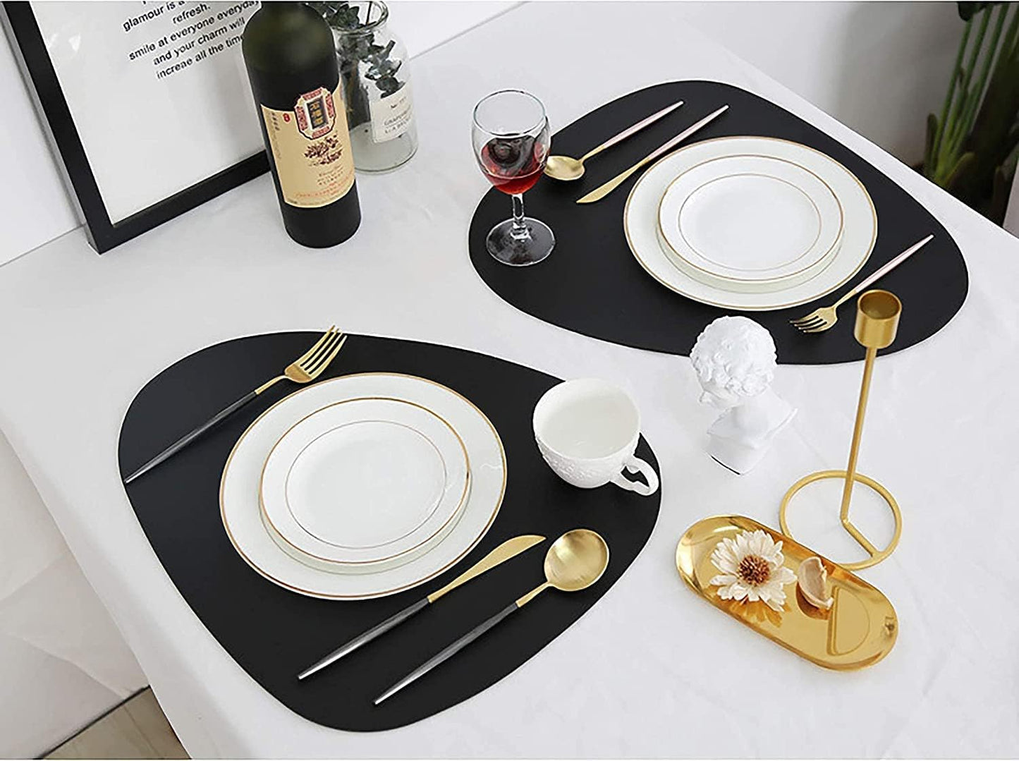 Nordic Style Table Decoration - Irregular Triangle Coaster for Cups - Leather Dining Placemats for Stylish, Minimalist Home Decor - Perfect for Dining Tables, Tea Sets, and Everyday Use