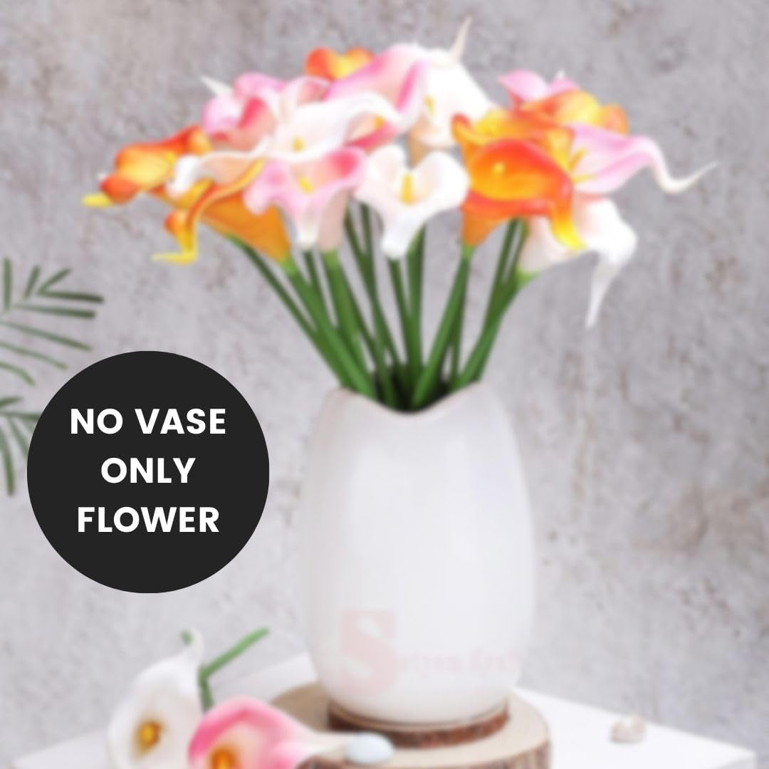 Artificial Calla Lily Flowers – Realistic Fake Calla Lily Bouquet for Home Décor, Wedding Arrangements, Centerpieces & Floral Displays – Lifelike Faux Flowers with Soft Touch Petals & Flexible Stems