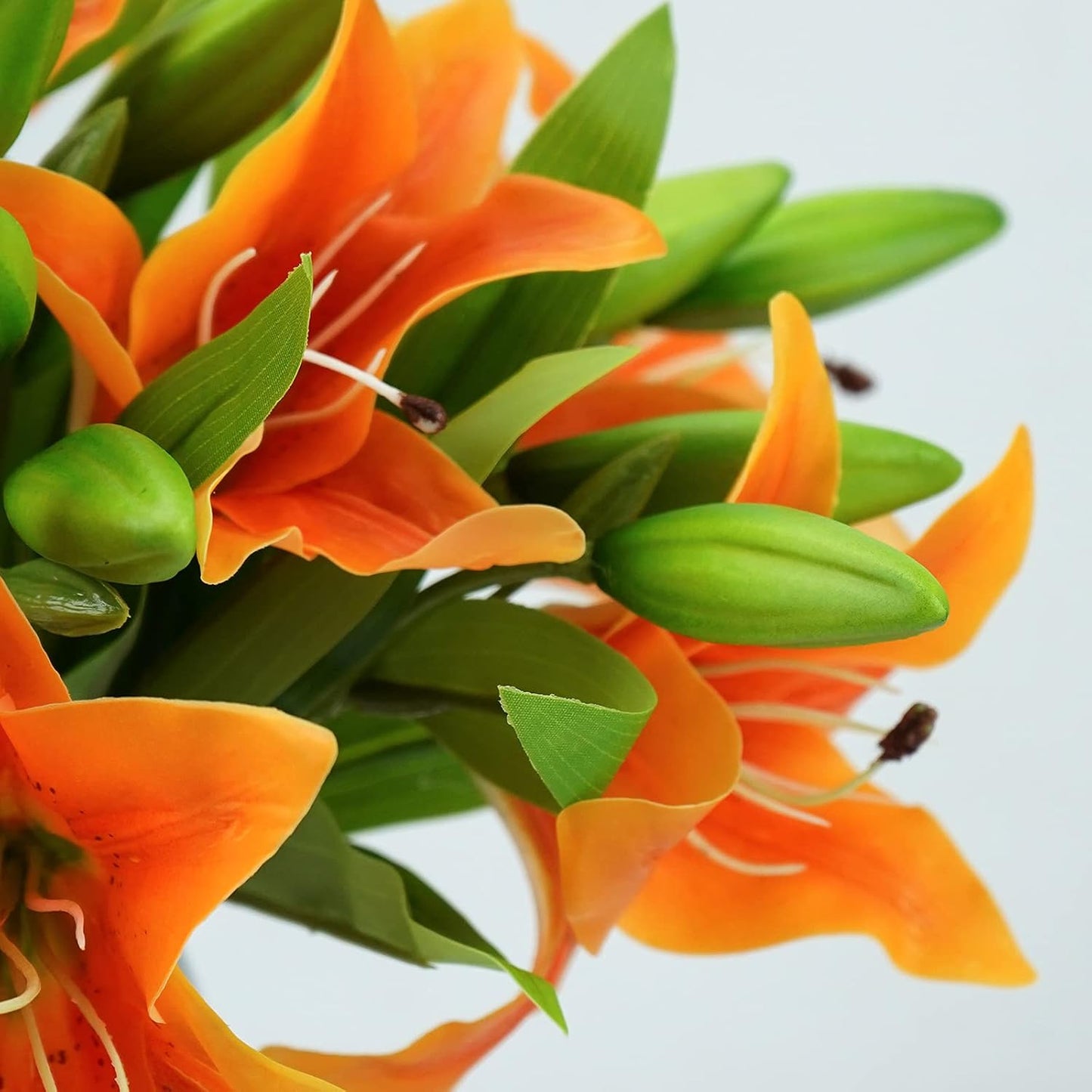 Tiger Lily Orange 90 cm - Realistic Artificial Tiger Lily Stem with Vibrant Orange Blooms - Perfect for Floral Arrangements, Bouquets, Wreaths, and Home Décor - Long-Lasting and Low Maintenance