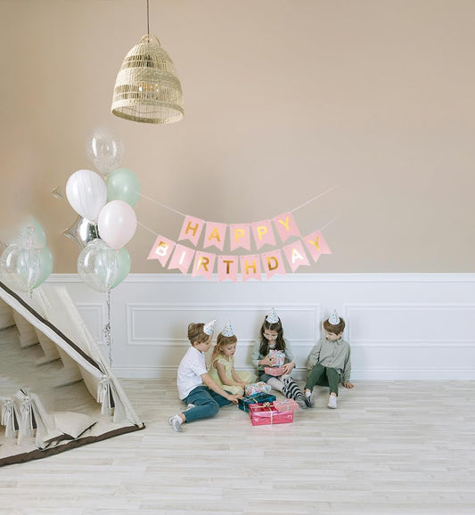 Princess Happy Birthday Banner - Elegant Party Decoration with Royal Princess Theme - Perfect for Kids' Birthday Celebrations, Fairy Tale Parties, and Special Occasions - Easy to Hang and Reusable