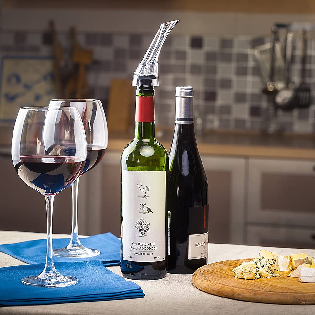 Wine Aerator - Premium Stainless Steel - Enhances Wine Flavor by Aerating and Softening Tannins - Easy to Use with Drip-Free Spout - Ideal for Red Wines - Portable Design for Home or On-the-Go Enjoyment