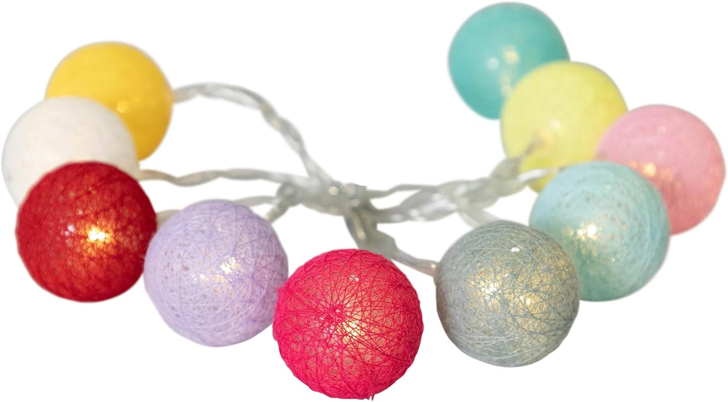 10 LED Candy Ball String Lights - Colorful and Festive Decorative Lights for Parties, Holidays, and Home Decor - Battery-Powered, Energy-Efficient, and Perfect for Indoor and Outdoor Use