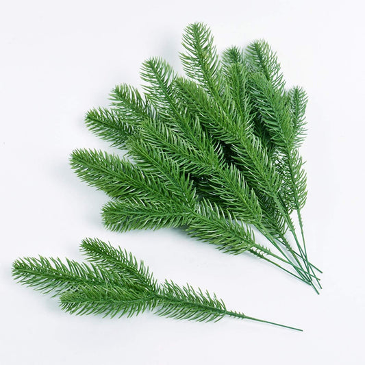 Fir Foliage Pick 25 cm - Realistic Artificial Evergreen Stem with Lush Green Needles - Perfect for Holiday Décor, Wreaths, Garlands, Floral Arrangements, and Seasonal Displays