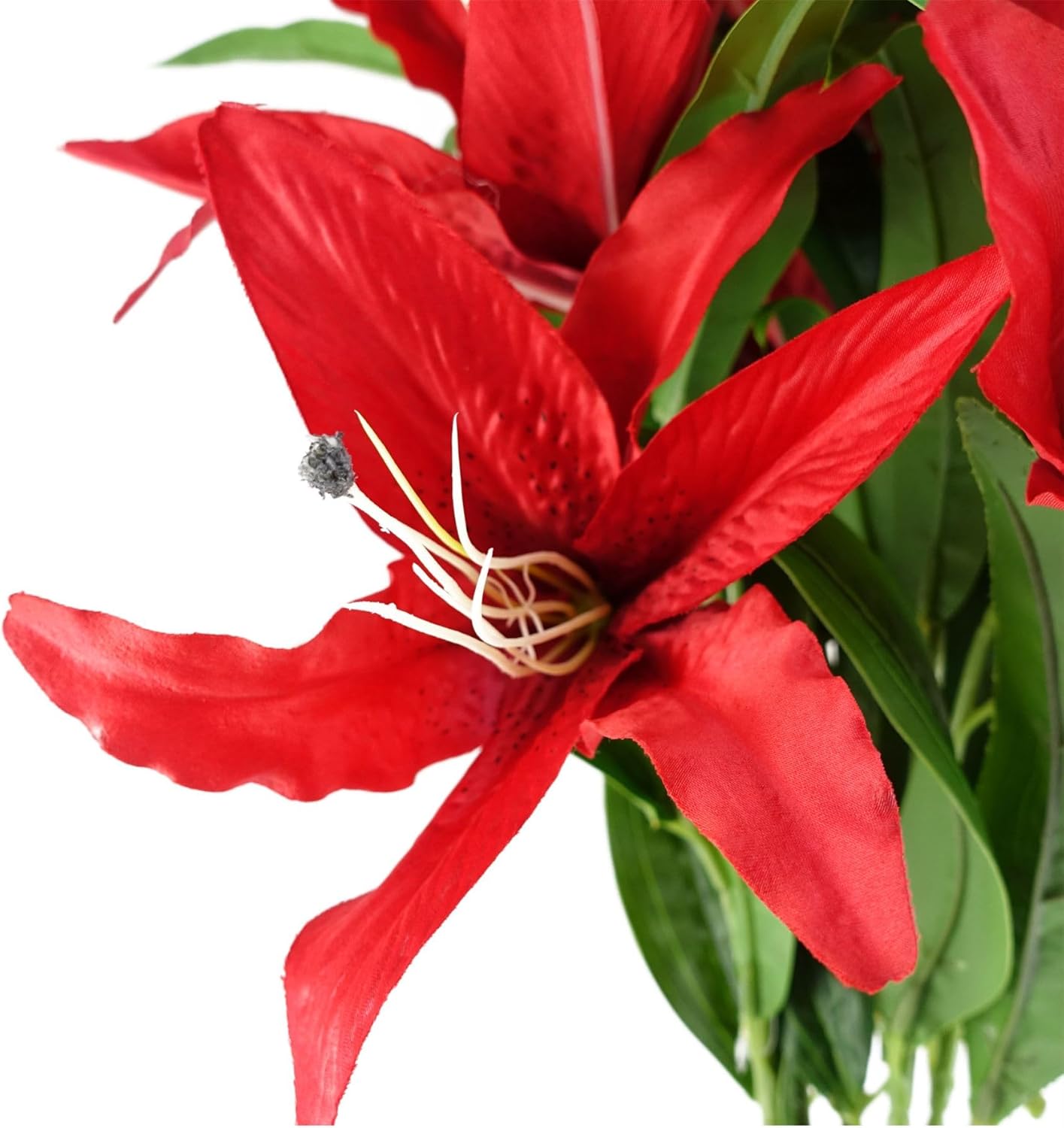 10 Heads Artificial Lily Flowers Realistic Fake Lily Bouquet for Home Décor Wedding Arrangements Centerpieces and Floral Displays Lifelike Faux Lilies with Soft Petals and Flexible Stems