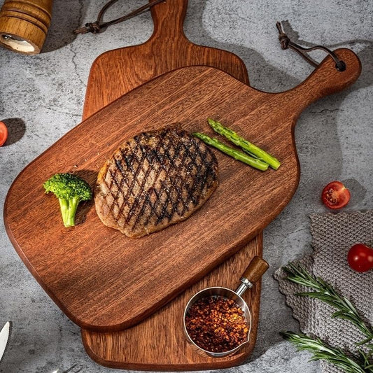 8-Inch Steak Board – Premium Wooden Serving Platter for Steak, BBQ, and Grilled Meats – Durable Cutting & Serving Tray with Juice Groove for Kitchen, Restaurant, and BBQ Parties