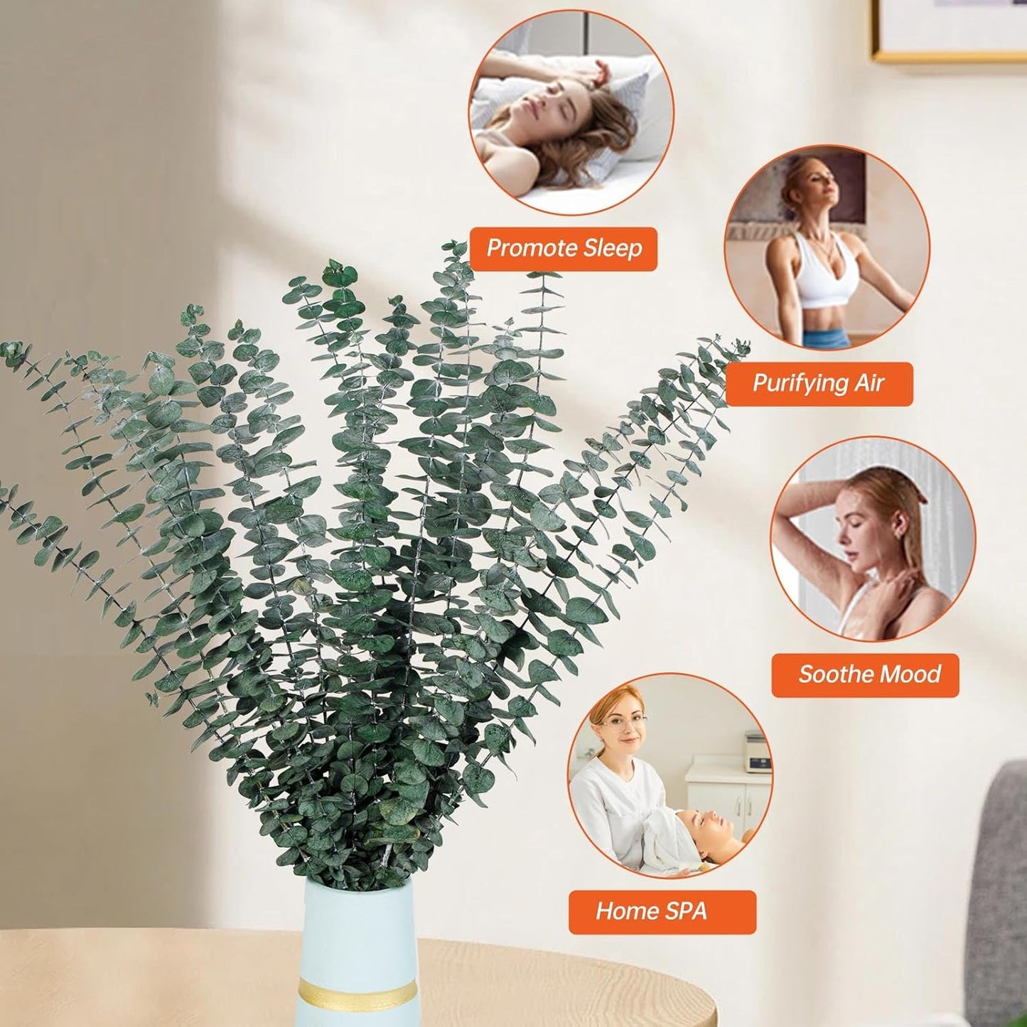 Dried eucalyptus bouquet (blue) – elegant and long-lasting decorative foliage, perfect for floral arrangements, home décor, and event styling, adds a unique and calming touch to vases, bouquets, and centerpieces.