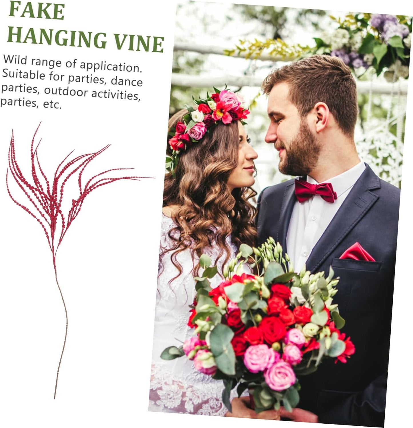 Hanging Branch Red – Elegant Decorative Branch with Rich Red Tones – Perfect for Holiday Arrangements, Wreaths, Garlands, and Seasonal Displays