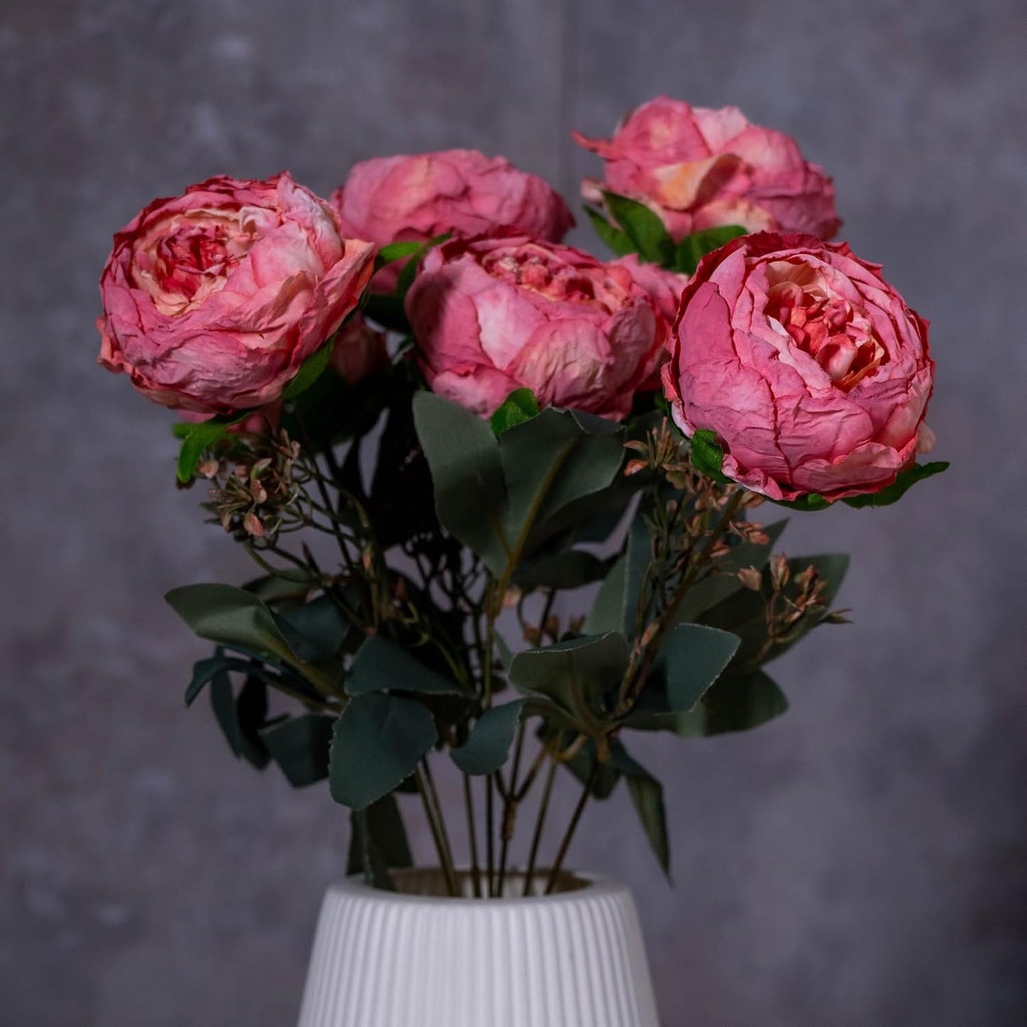 Peony Dusty Rose 64 cm - Realistic Artificial Peony Stem with Soft Dusty Rose Blooms - Perfect for Floral Arrangements, Bouquets, Wreaths, and Home Décor - Long-Lasting and Low Maintenance