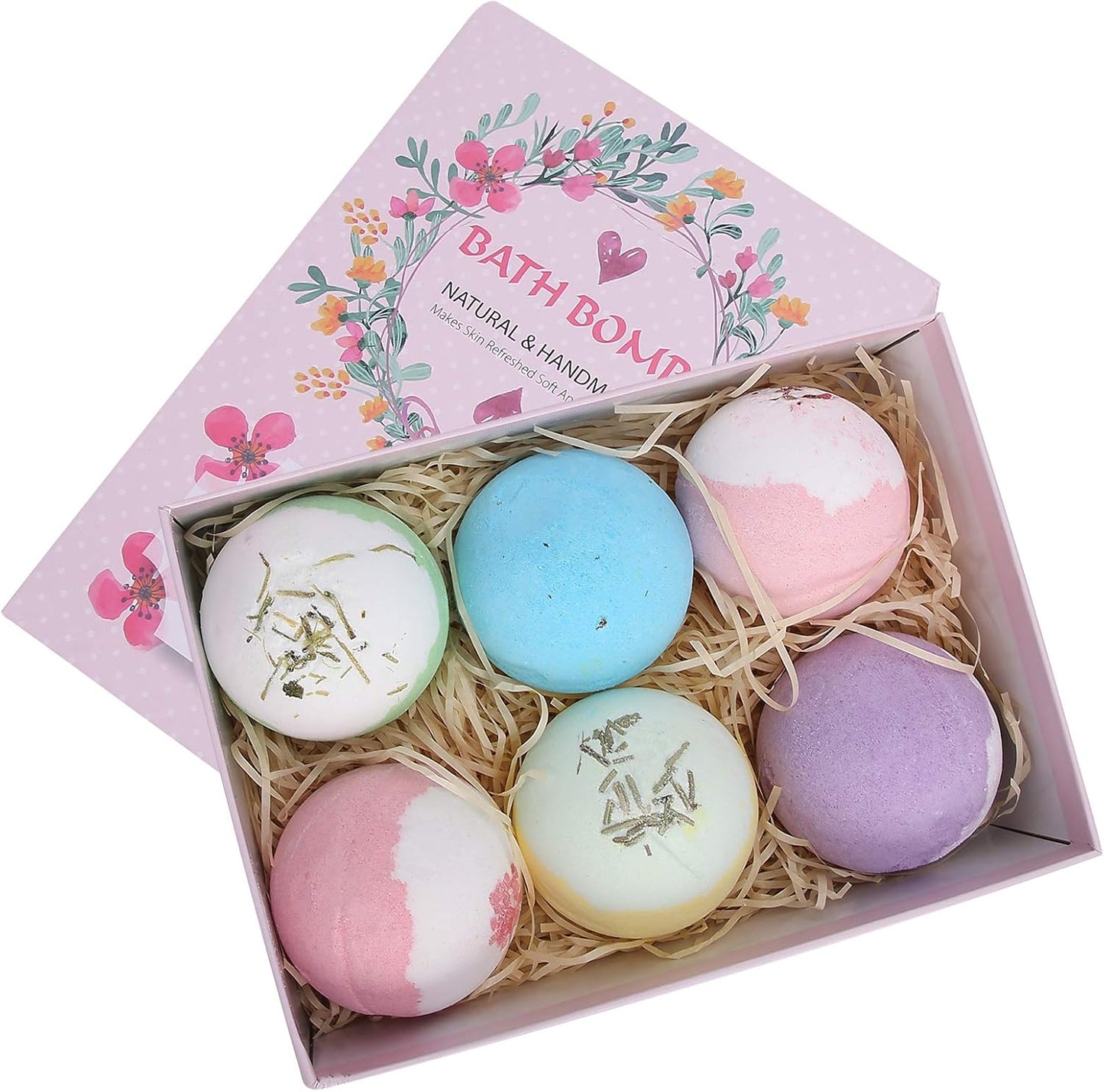 High-Quality Handmade Organic Bath Bombs - Natural Ingredients with Essential Oils - Moisturizing, Whitening, and Relaxing - Colorful Bath Bombs for a Soothing and Aromatic Bath Experience - Perfect for Sleep and Skin Care