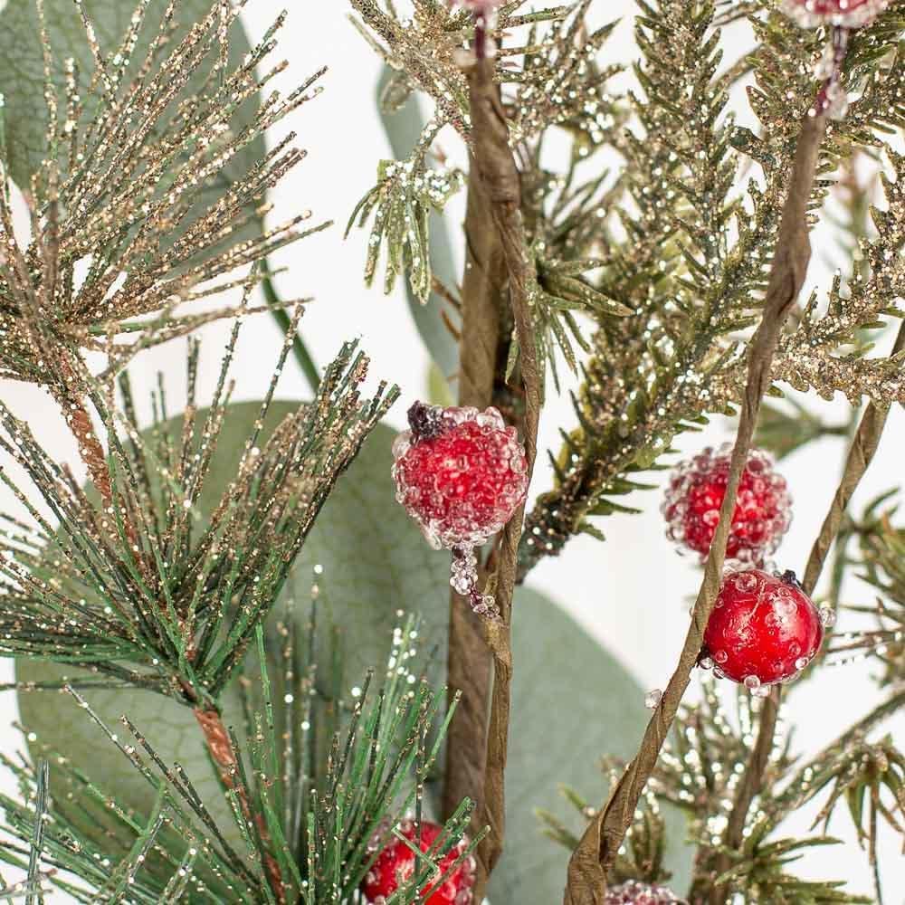 Whispy Sparkle Spray 60 cm Elegant Glitter Floral Accent for Home Decor, Weddings, Holiday Arrangements, Festive Centerpieces, Artificial Decorative Branch for Bouquets and Seasonal Displays