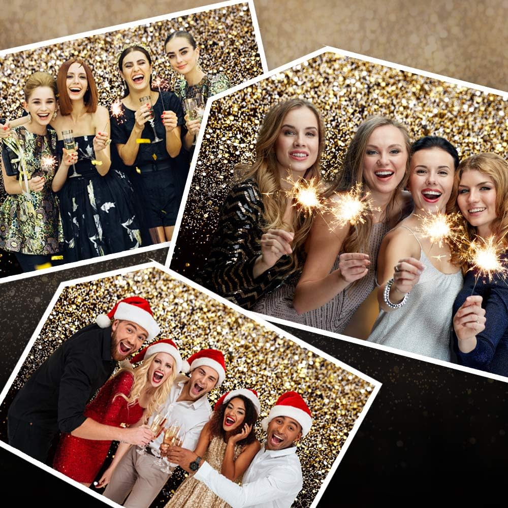 5×3ft Black and Gold Vinyl Backdrop - Elegant Photography Background for Parties, Events, and Studio Shoots - Durable, Lightweight, and Easy to Set Up for Photo Booths and Decorations