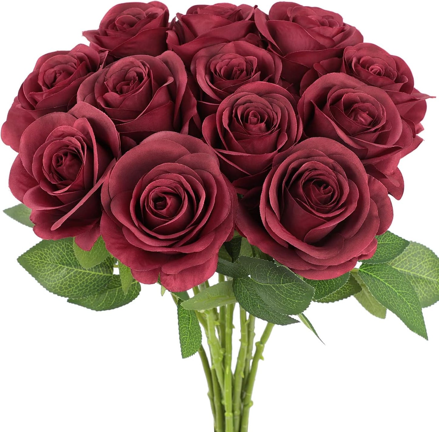 Artificial Silk Roses Bouquet – Realistic Long Stem Fake Flowers for Home Décor, Wedding Arrangements, Centerpieces & Gifts – Lifelike Faux Roses with Soft Petals & Bendable Stems