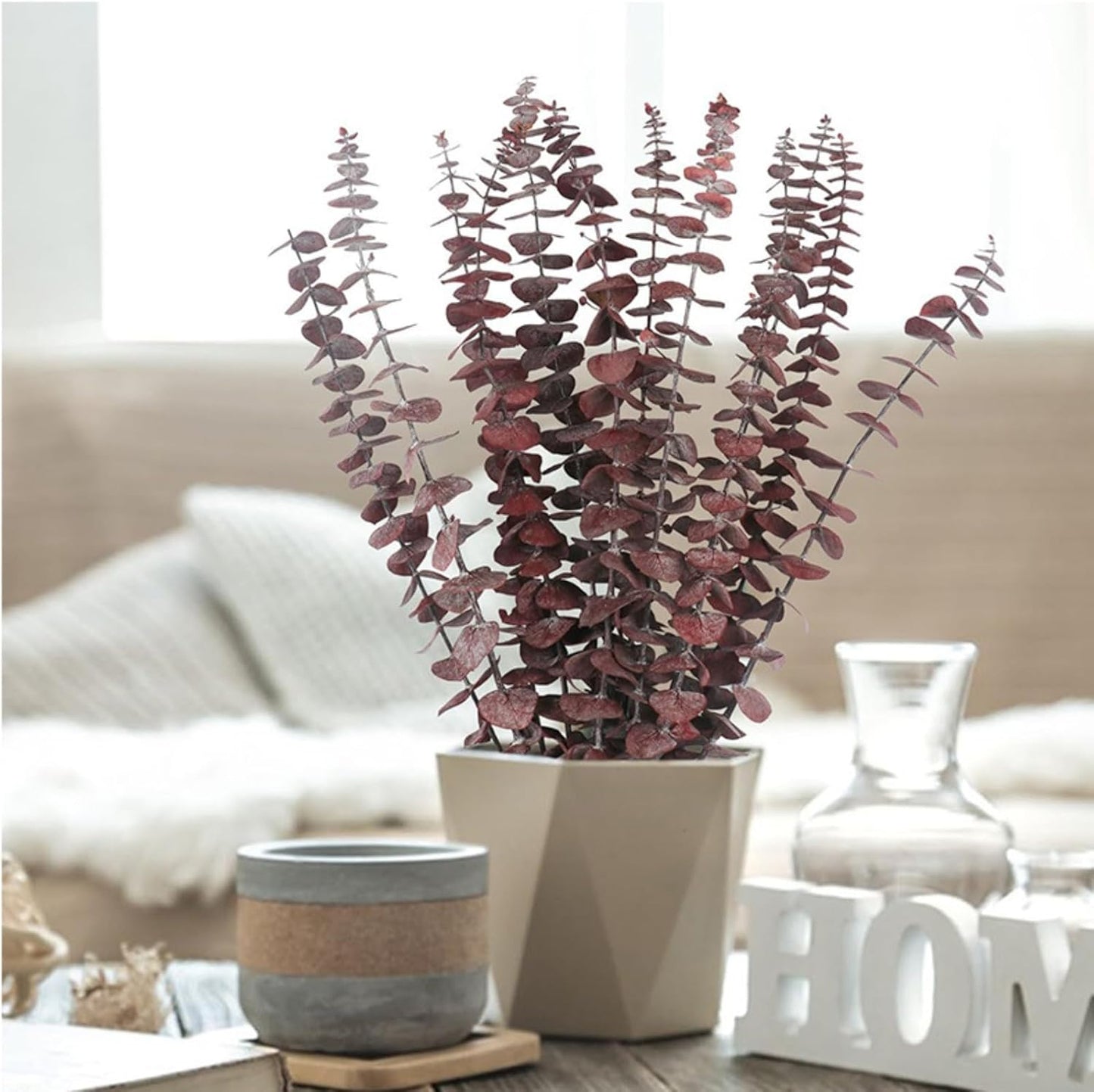 Dried eucalyptus bouquet (red) – vibrant and long-lasting decorative foliage, perfect for floral arrangements, home décor, and event styling, adds a bold and elegant touch to vases, bouquets, and centerpieces.