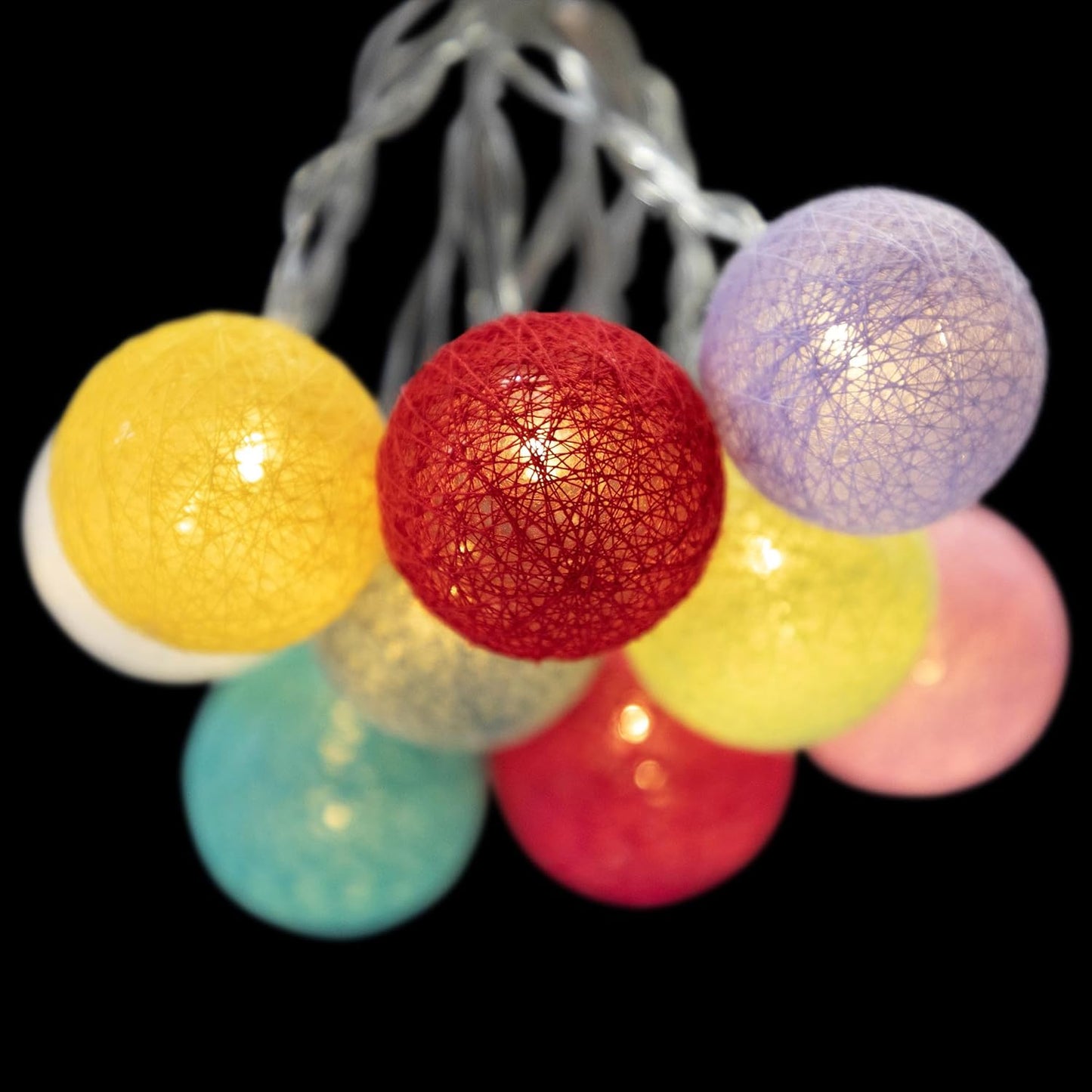 10 LED Candy Ball String Lights - Colorful and Festive Decorative Lights for Parties, Holidays, and Home Decor - Battery-Powered, Energy-Efficient, and Perfect for Indoor and Outdoor Use