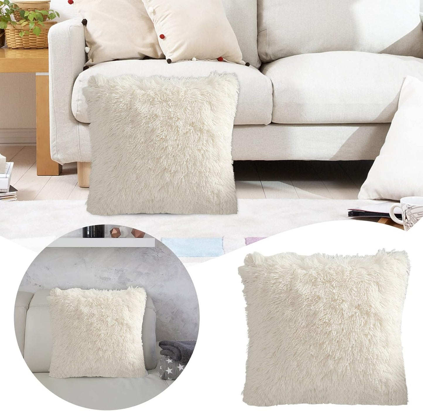 Real wool cushion 40×40cm – one-sided genuine wool with soft insert, warm, breathable, and ultra-comfortable, perfect for sofas, chairs, and home décor, adding a cozy and elegant touch to any space.