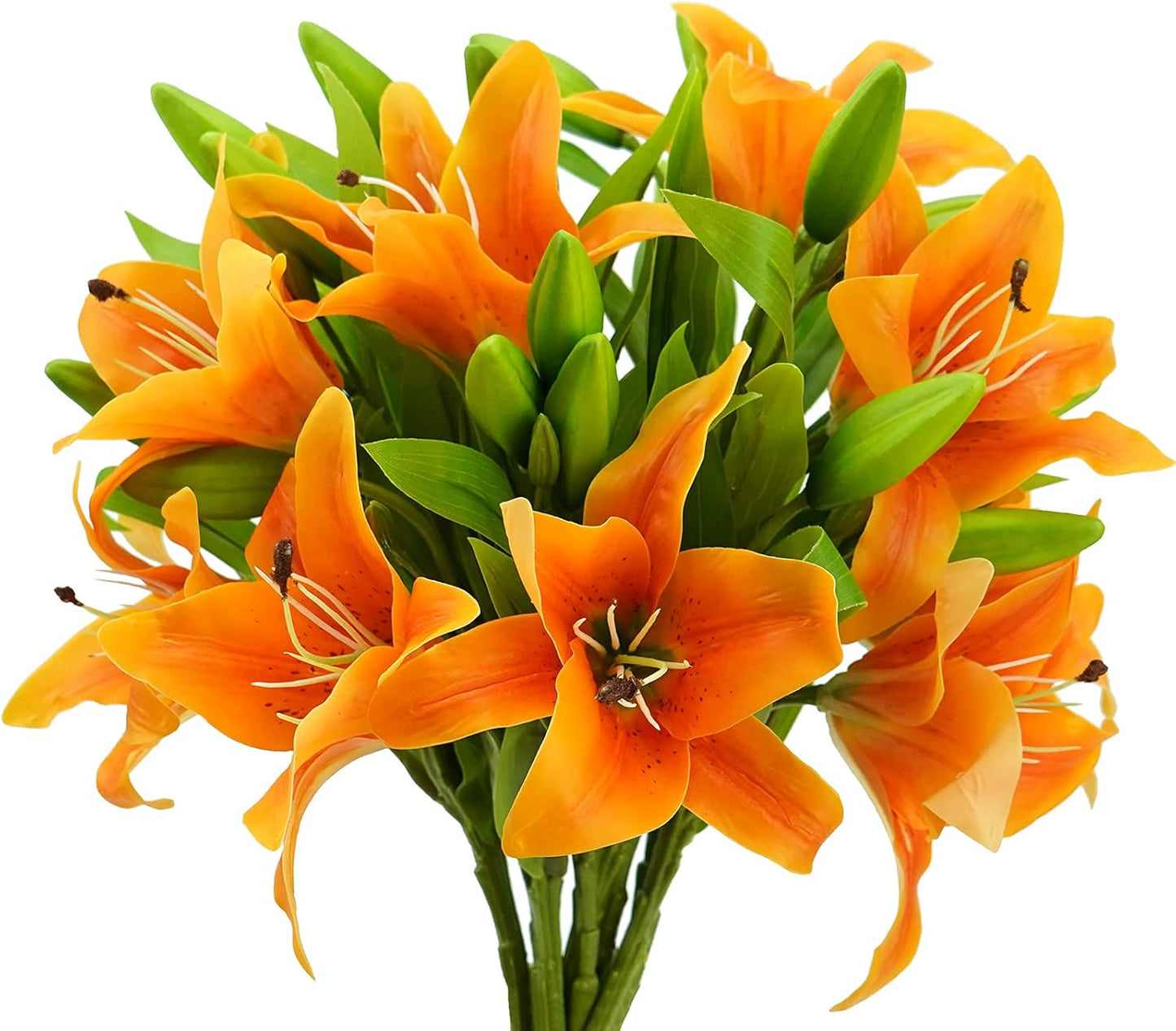 Tiger Lily Orange 90 cm - Realistic Artificial Tiger Lily Stem with Vibrant Orange Blooms - Perfect for Floral Arrangements, Bouquets, Wreaths, and Home Décor - Long-Lasting and Low Maintenance