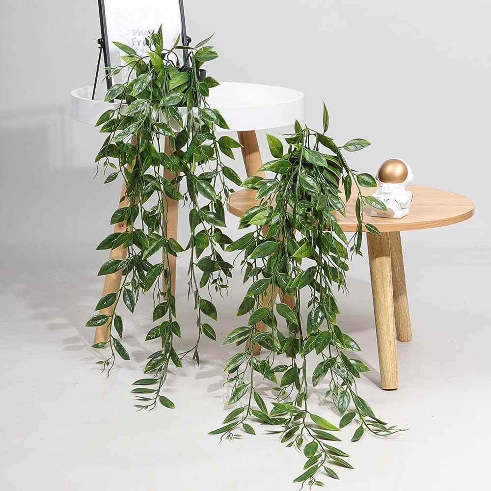 Artificial Pea Pods Hanging Potted Plant - Realistic Faux Plant with Lush Green Pea Pods and Leaves in Decorative Pot - Perfect for Home Decor, Offices, and Indoor Spaces - Low Maintenance and Easy to Hang