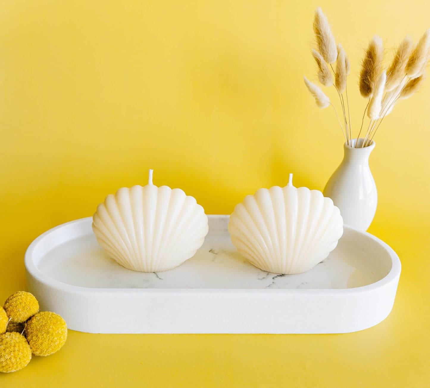 Handmade White Oyster Soy Candle - Premium Natural Soy Wax, Clean Burn, and Long-Lasting Fragrance - Eco-Friendly Aromatherapy Candle in Unique Oyster-Inspired Design - Perfect for Coastal Home Décor, Relaxation, and Gift Giving