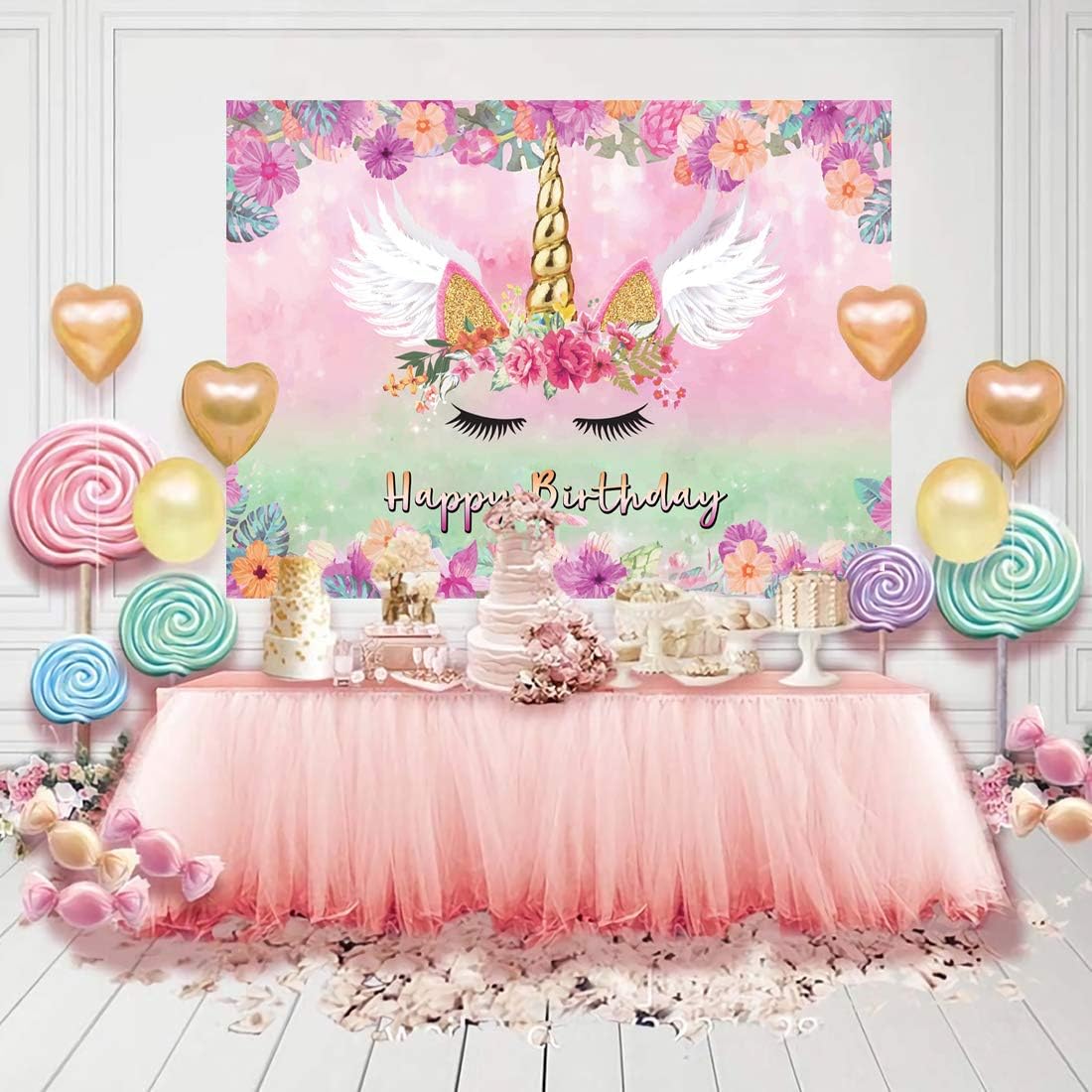 5×3ft Unicorn Vinyl Backdrop - Colorful and Magical Photography Background for Birthday Parties, Baby Showers, and Events - Durable, Lightweight, and Easy to Set Up for Photo Booths and Decorations