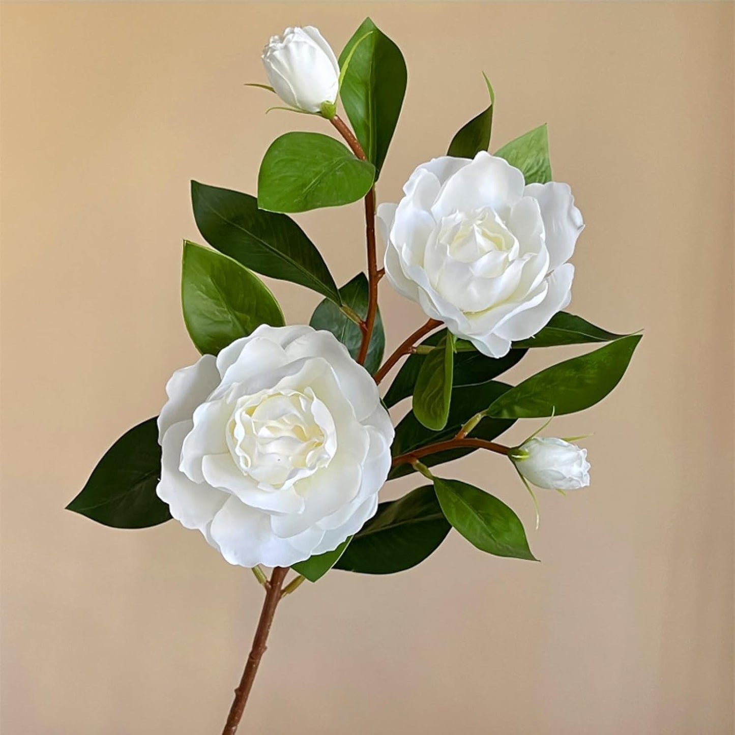 Artificial White Camellia Flower Realistic Fake Camellia Bouquet for Home Décor Wedding Arrangements Centerpieces and Floral Displays Lifelike Faux Camellias with Soft Petals and Durable Stems