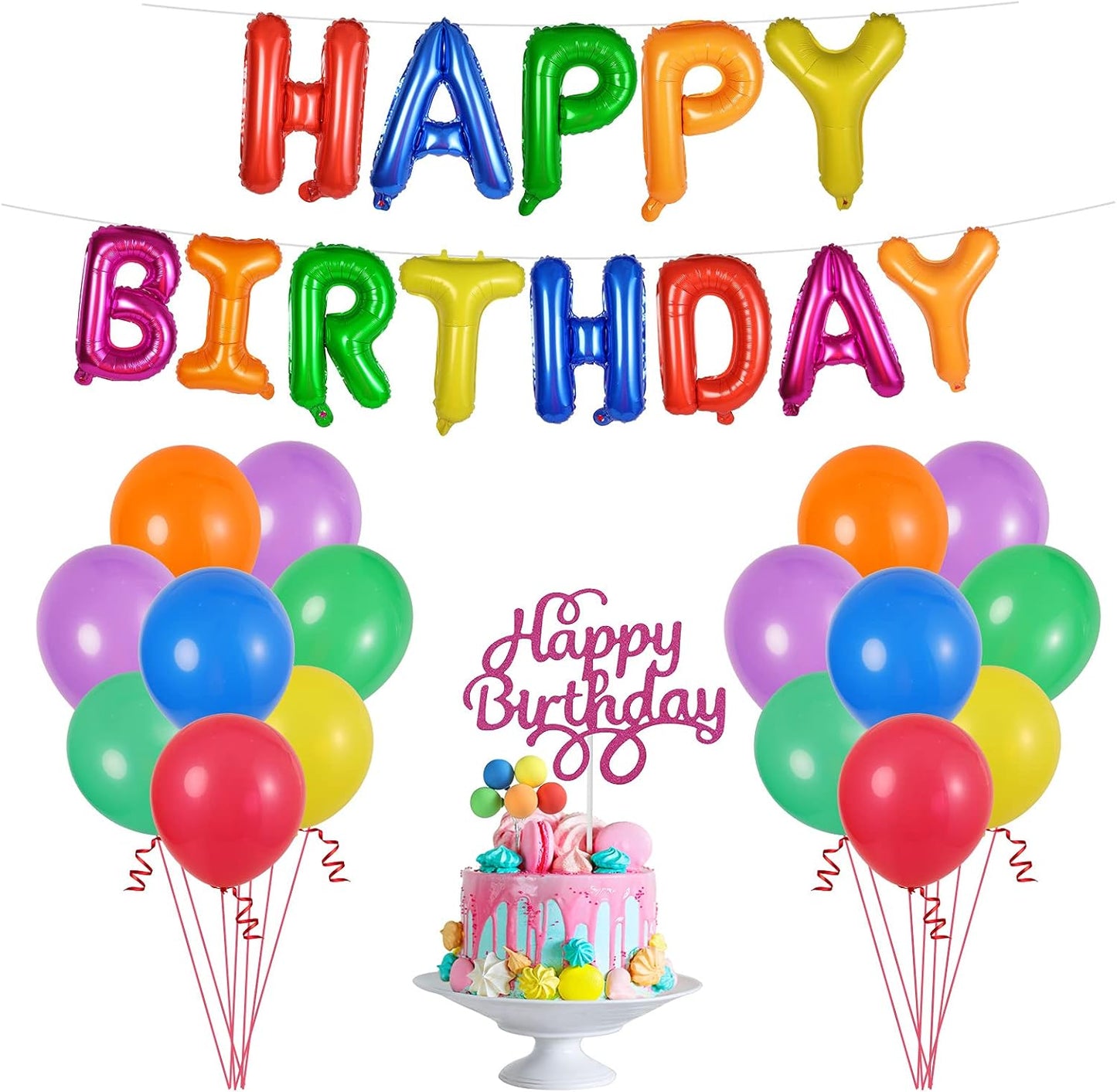 Happy Birthday Balloon – Large Colorful Foil Balloon for Party Decorations – Vibrant & Durable Helium-Compatible Balloon – Perfect for Birthday Celebrations & Events