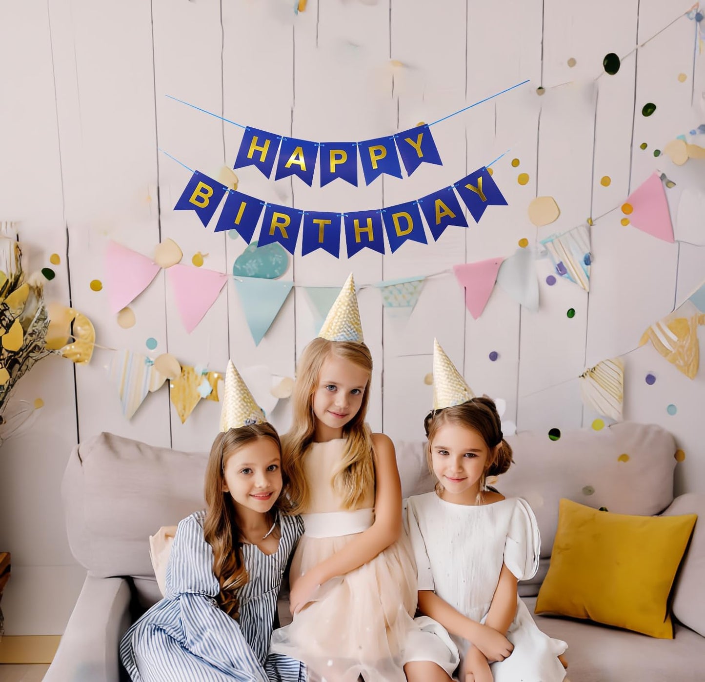Princess Happy Birthday Banner - Elegant Party Decoration with Royal Princess Theme - Perfect for Kids' Birthday Celebrations, Fairy Tale Parties, and Special Occasions - Easy to Hang and Reusable