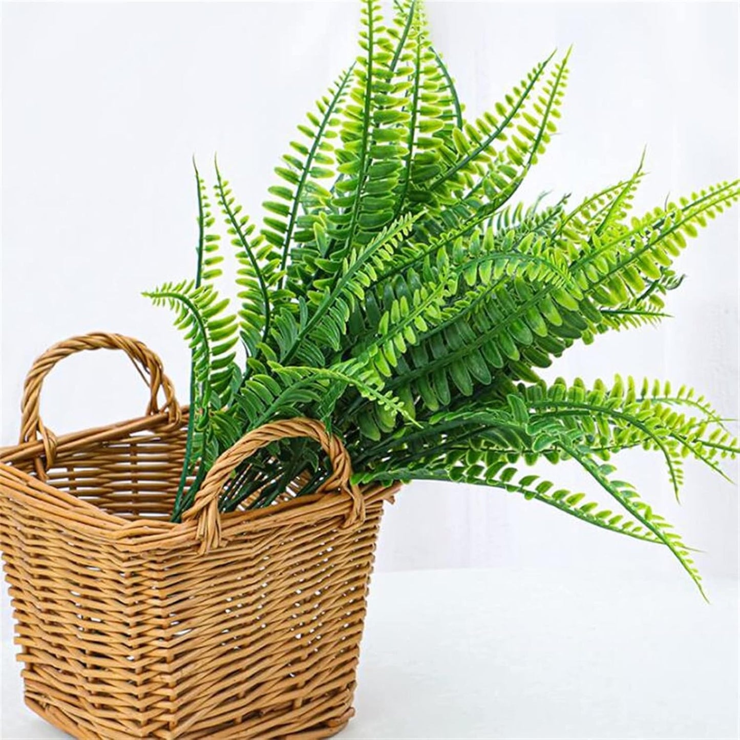 Artificial Seven Forks Plastic Persian Grass Greenery Shrubs Realistic Fake Persian Grass for Home Décor Wedding Arrangements Centerpieces and Floral Displays Lifelike Faux Greenery with Sturdy Stems and Vibrant Color