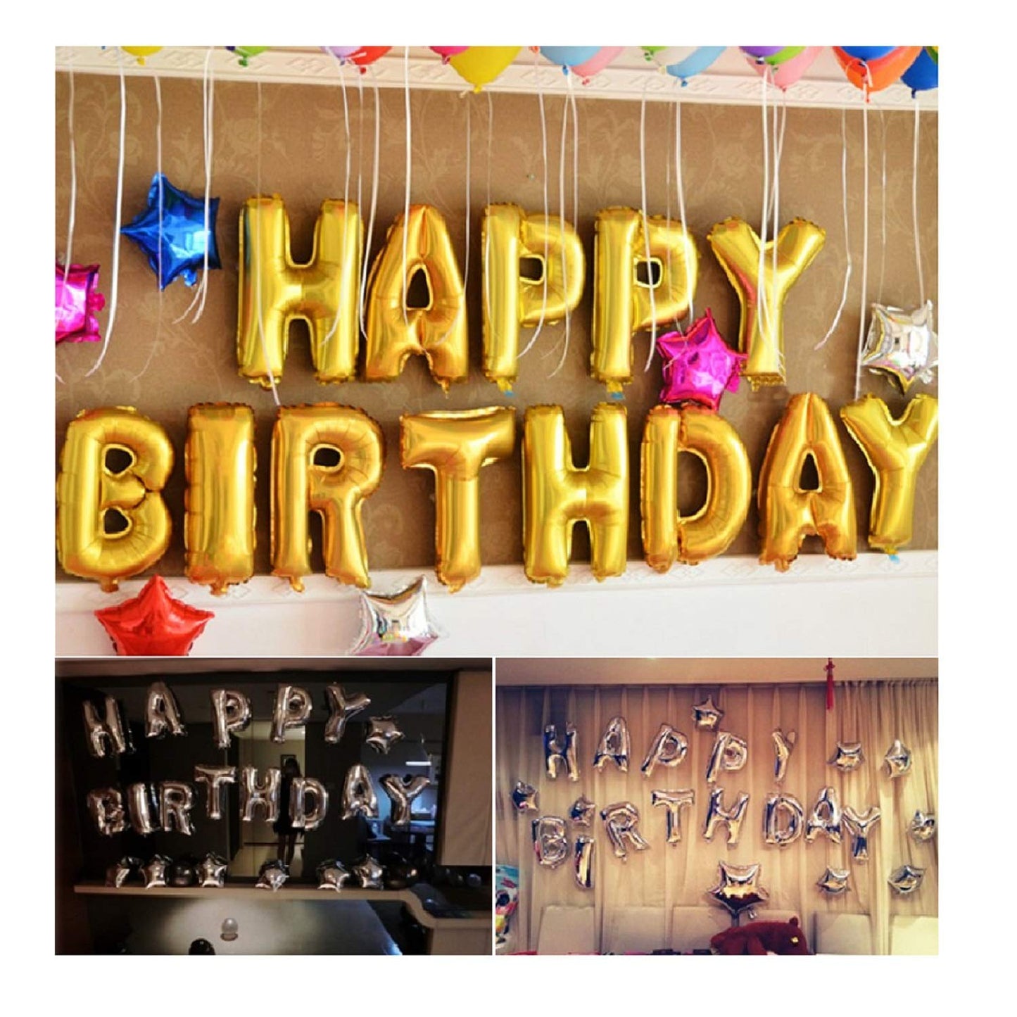 Happy Birthday Balloon – Large Gold Foil Balloon for Party Decorations – Elegant & Durable Helium-Compatible Balloon – Perfect for Birthday Celebrations & Events
