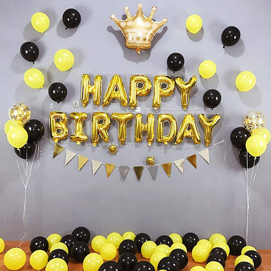 Happy Birthday Balloon – Large Gold Foil Balloon for Party Decorations – Elegant & Durable Helium-Compatible Balloon – Perfect for Birthday Celebrations & Events
