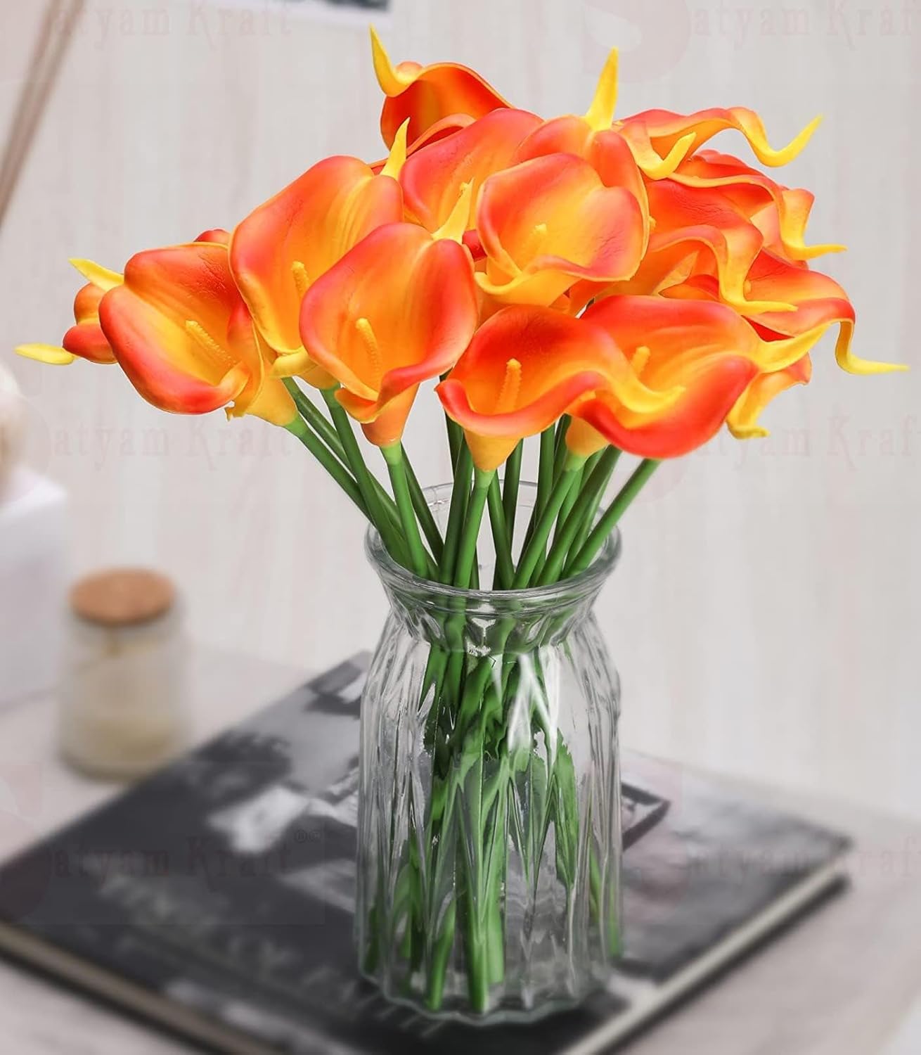 Artificial Calla Lily Flowers – Realistic Fake Calla Lily Bouquet for Home Décor, Wedding Arrangements, Centerpieces & Floral Displays – Lifelike Faux Flowers with Soft Touch Petals & Flexible Stems