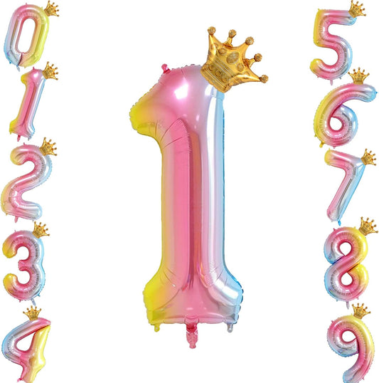 Rainbow Foil Balloon Set - Colorful Party Balloons for Birthdays, Baby Showers, and Celebrations - Durable, Helium-Compatible, and Easy to Inflate - Perfect for Festive Decor and Kids' Parties