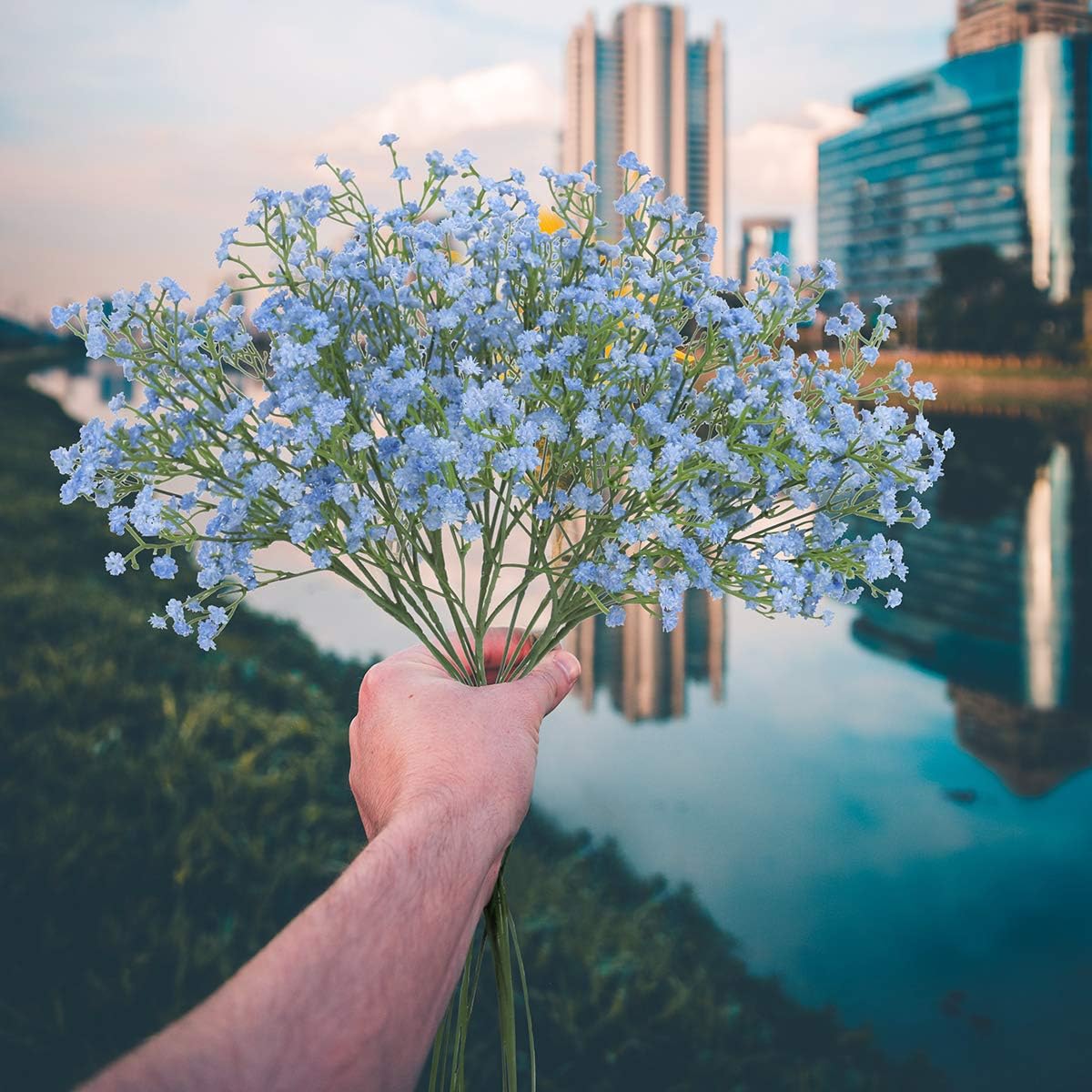 Artificial Baby’s Breath Flowers, 50 cm (19.7 Inches) Fake Gypsophila Bouquets, Realistic Silk Floral Stems for Wedding, Home, Office & Event Decorations