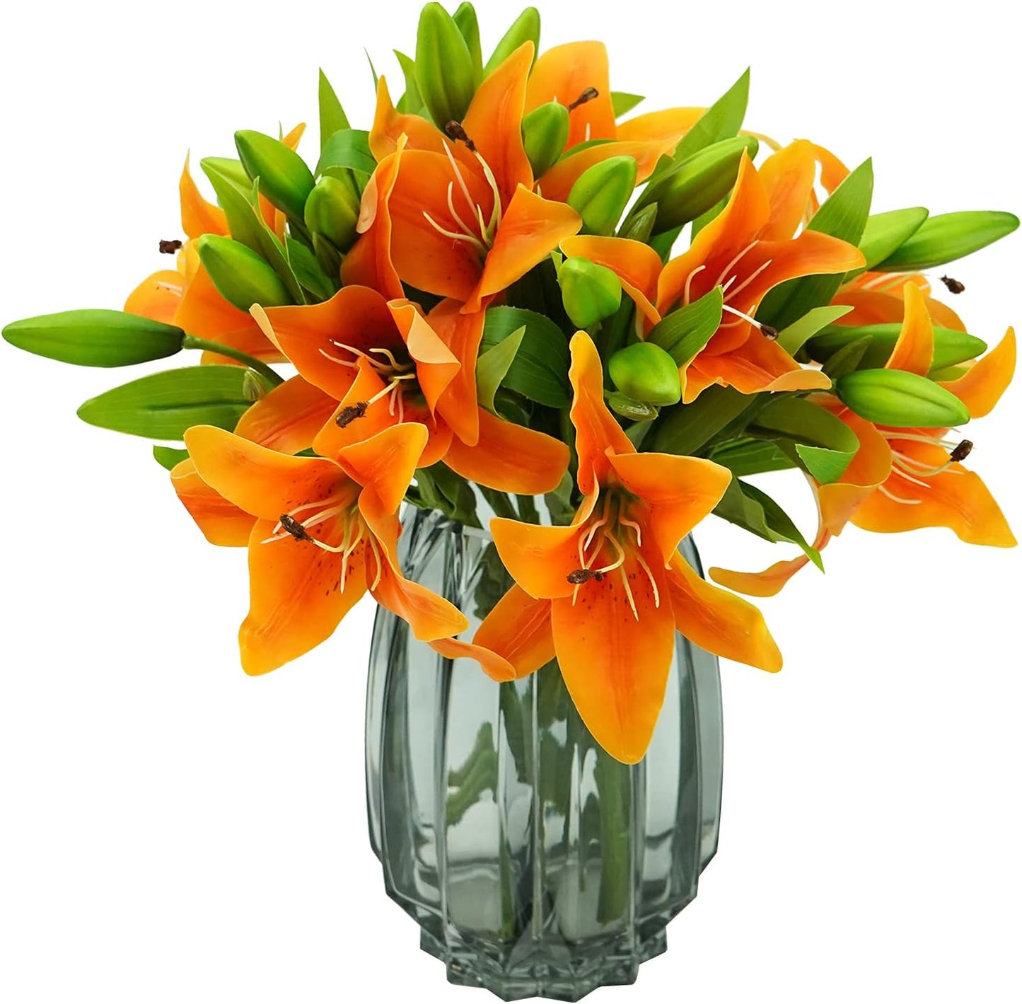 Tiger Lily Orange 90 cm - Realistic Artificial Tiger Lily Stem with Vibrant Orange Blooms - Perfect for Floral Arrangements, Bouquets, Wreaths, and Home Décor - Long-Lasting and Low Maintenance