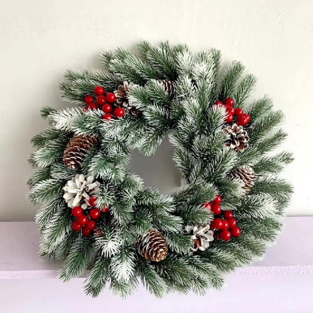 12'' Mixed Pine Candle Wreath - Festive Holiday Centerpiece with Lush Greenery for Christmas Decor - Perfect for Table Displays, Mantels, and Home Decorations