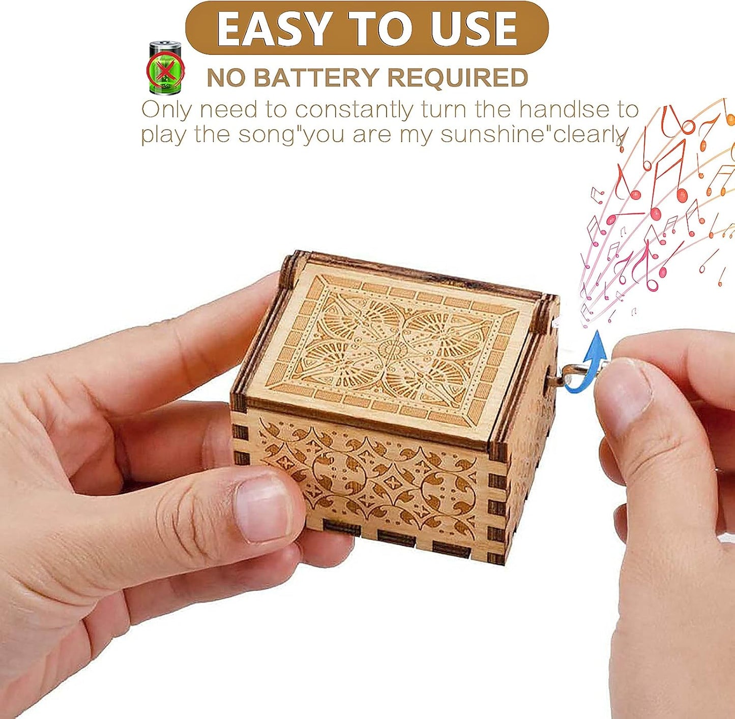 La Vie En Rose Theme Wooden Music Box - 6.5 × 5.1 × 4.2 cm - Beautifully Crafted Wooden Music Box with the "La Vie En Rose" Theme - Perfect Gift for Music Lovers or as a Decorative Piece for Your Home.