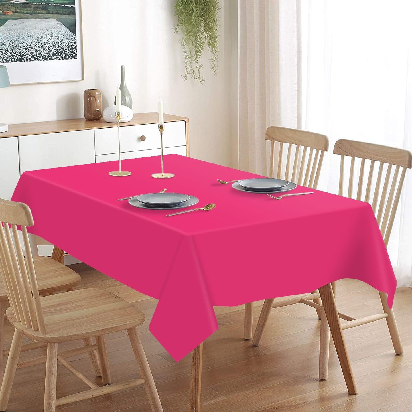 100% Cotton Pastoral Table Runner – 50x300cm, Pink, Soft & Durable, Farmhouse Dining Table Decor, Rustic Boho Style, Machine Washable, Perfect for Home, Weddings, Parties & Holiday Decorations