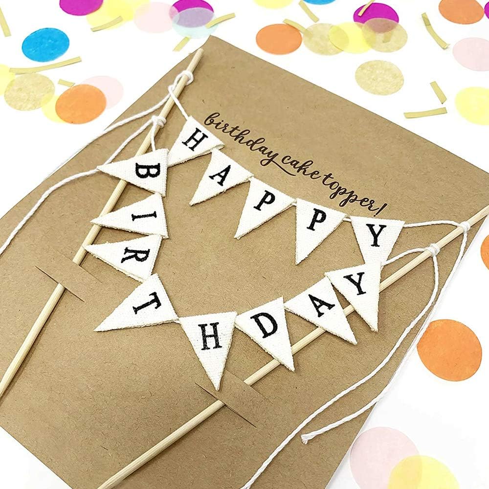 Happy Birthday Cake Topper – Elegant Hanging Decoration Over Cake – Reusable Acrylic & Paper Banner for Birthday Celebrations – Perfect for Parties & Special Events