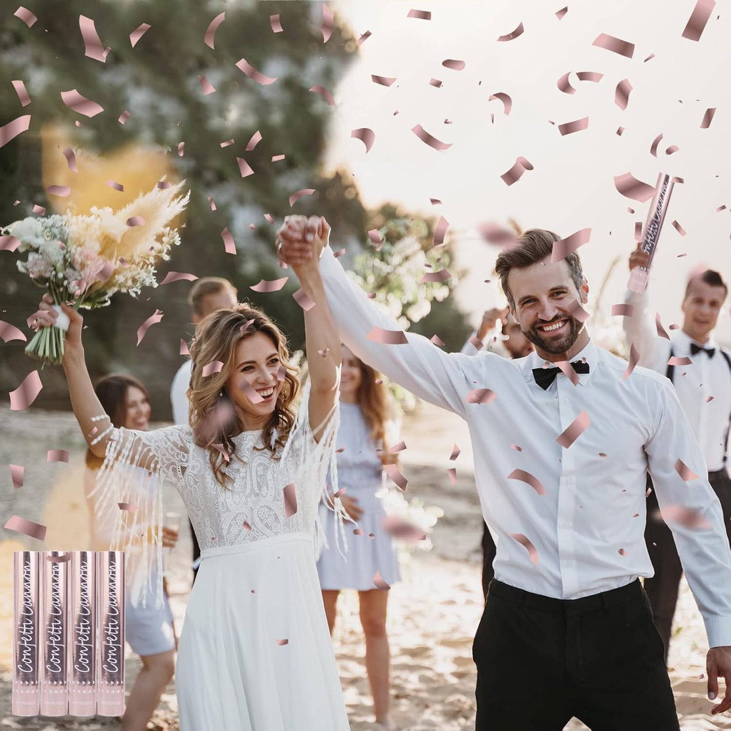 60g Colorful Confetti - Rose Gold Tissue and Foil Confetti for Party Decorations, Weddings, Birthdays, and Celebrations - Vibrant, Lightweight, and Perfect for Table Decor, Balloons, and Tossing