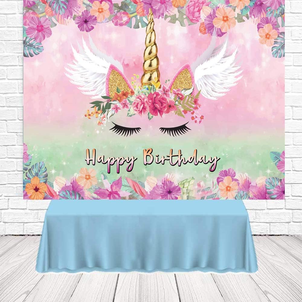 5×3ft Unicorn Vinyl Backdrop - Colorful and Magical Photography Background for Birthday Parties, Baby Showers, and Events - Durable, Lightweight, and Easy to Set Up for Photo Booths and Decorations